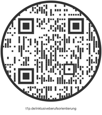 Ein QR-Code zur digitalen Pinnwand für inklusive Berufsorientierung in einfacher und Leichter Sprache